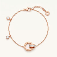 Thumbnail for Bracelet anneaux entrelacés — photo produit sur fond blanc, or rose | SKU: 25535338-rose-gold