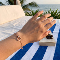 Thumbnail for Bracelet anneaux — photo portée, taille réelle, or rose | SKU: 25535338-rose-gold