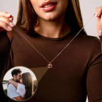 Thumbnail for Duo Photo Necklace showcasing a customizable projection pendant with a couple's photo, by Brother & Sisters.