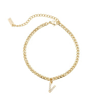 Thumbnail for Gold Initial Anklet - Ankle Bracelet - Anklet for Women - Gold Leg Bracelet Anklet V Brother & Sisters