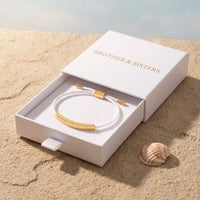 Thumbnail for Bracelet blanc — dans l'écrin cadeau, or | SKU: laperle-g
