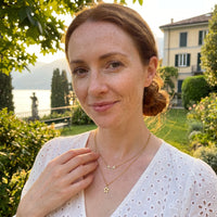 Thumbnail for Collier doré femme — photo portée en escapade, or | SKU: letoile-g