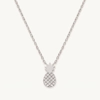 Thumbnail for Collier ananas — photo produit sur fond blanc, argent | SKU: 8050907-white-gold