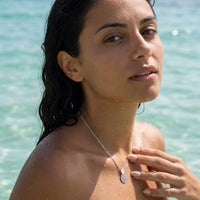 Thumbnail for Collier ananas — photo portée dans l'eau, waterproof, argent | SKU: 8050907-white-gold