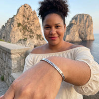 Thumbnail for Bracelet message — photo portée en escapade, argent | SKU: nftd-wg