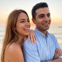 Thumbnail for Bague or rose femme — photo en couple, or rose | SKU: 101791-4.5-rose-gold