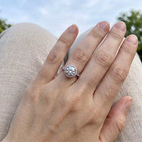 Thumbnail for Bague halo — photo portée, taille réelle, argent | SKU: 101791-4.5-silver