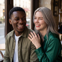 Thumbnail for Bague poire — photo en couple, or rose | SKU: 505162-4.5-rose-gold
