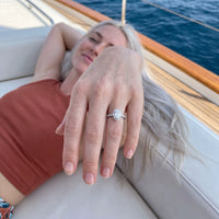 Thumbnail for Bague zircon — photo portée, argent | SKU: 505162-4.5-silver