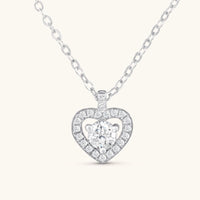 Thumbnail for Collier coeur — photo produit sur fond blanc, argent | SKU: 505744