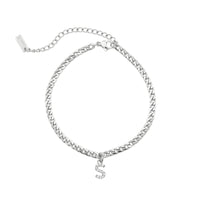 Thumbnail for Silver Initial Anklet - Ankle Bracelet - Anklet for Women - Silver Leg Bracelet Anklet S Brother & Sisters