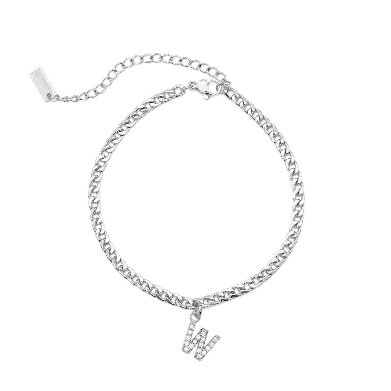 Silver Initial Anklet - Ankle Bracelet - Anklet for Women - Silver Leg Bracelet Anklet W Brother & Sisters