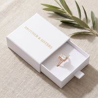 Thumbnail for Bague rectangle — dans l'écrin cadeau, or rose | SKU: 1969566-4-5-rose-gold