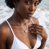Thumbnail for Collier zircon — photo portée dans l'eau, waterproof, argent | SKU: 505721