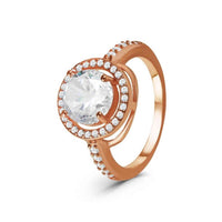 Thumbnail for Bague halo — photo produit sur fond blanc, argent