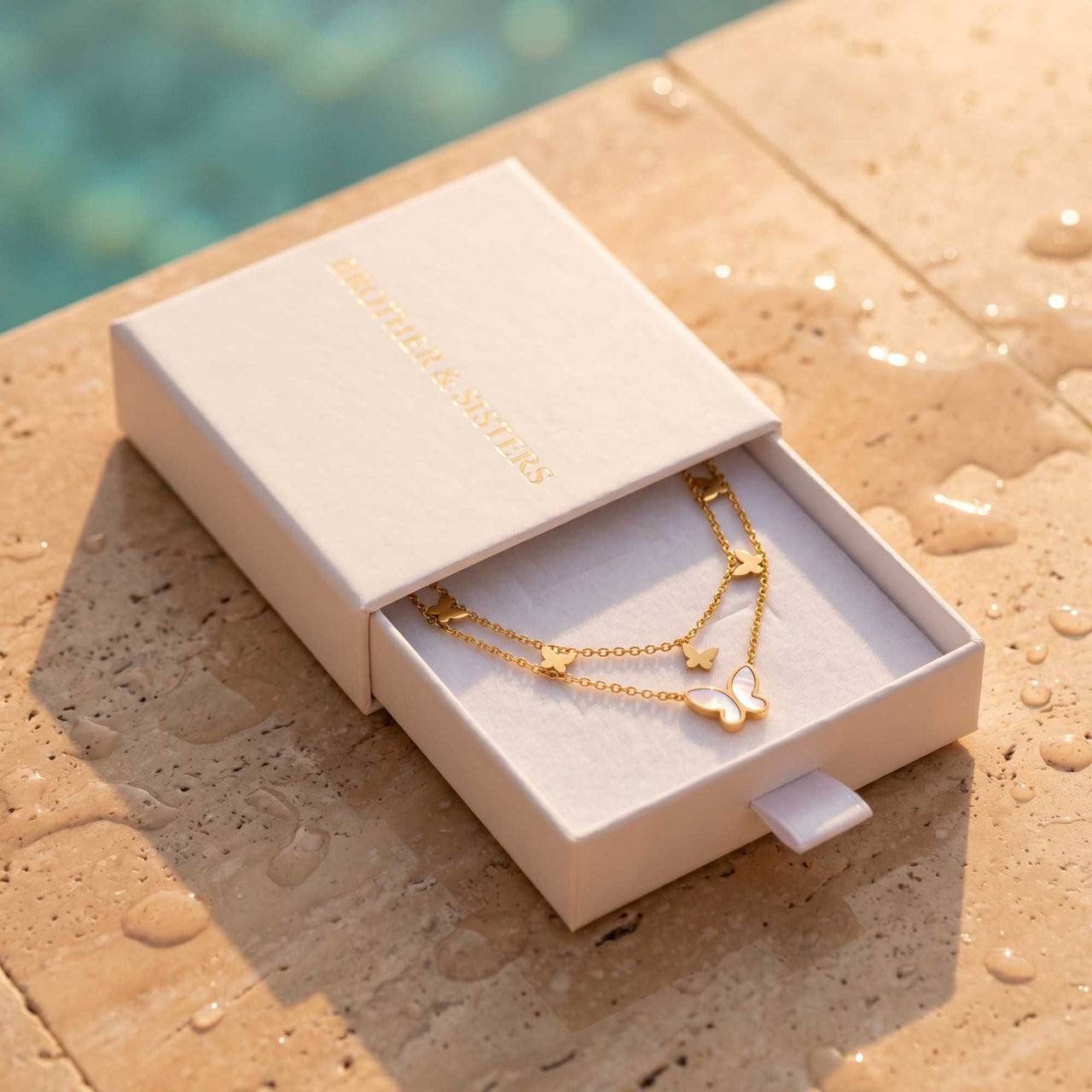 Chaîne de Cheville Papillon Nacre