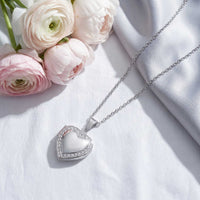Thumbnail for Collier Médaillon Photo Coeur Cristal