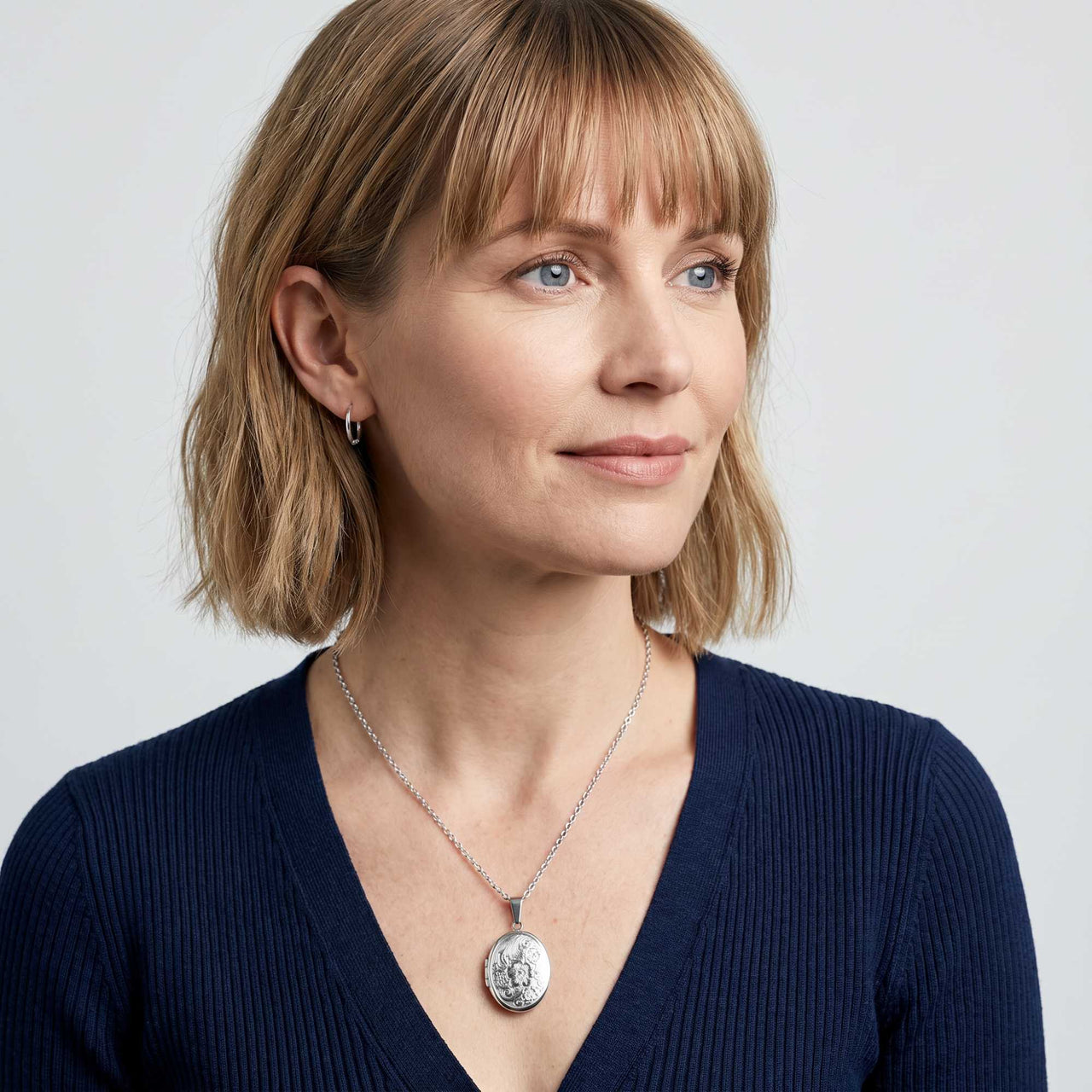 Floral Photo Locket Necklace