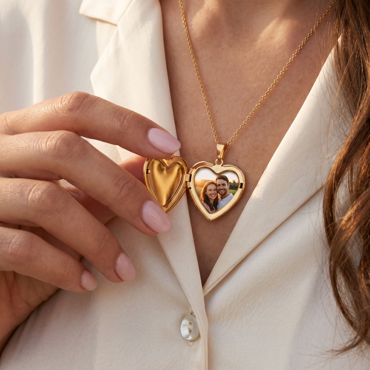 Collier Médaillon Photo Coeur Love