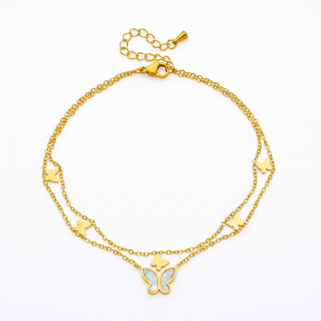 Chaîne de Cheville Papillon Nacre