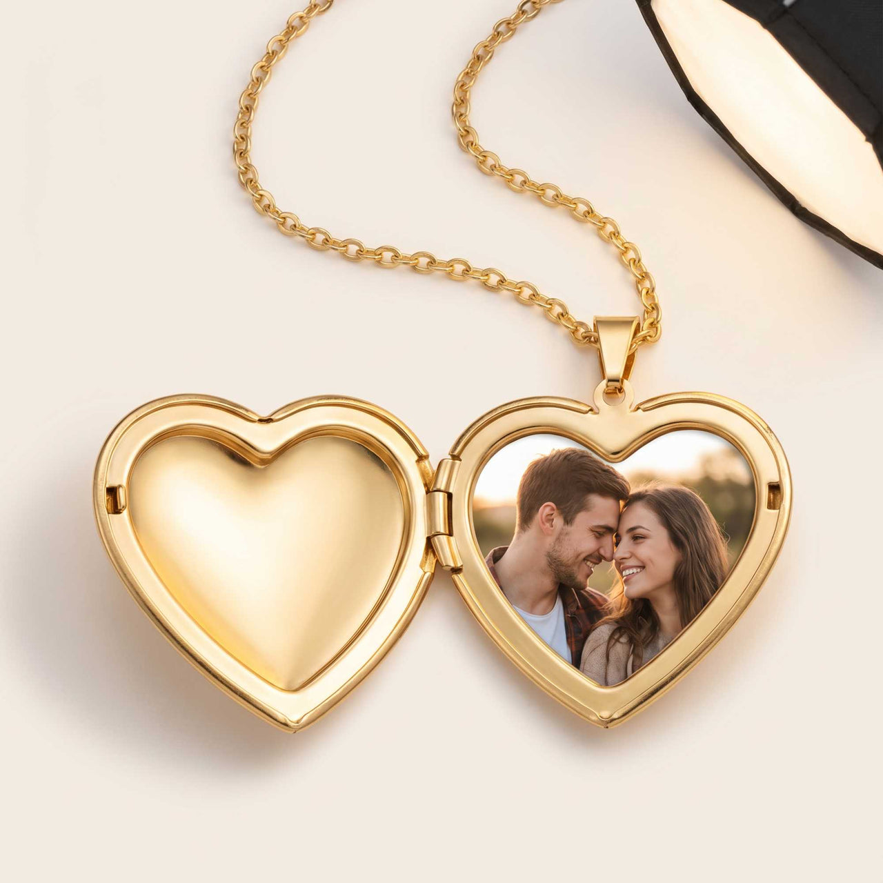 Collier Médaillon Photo Coeur Floral