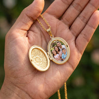 Thumbnail for Floral Photo Locket Necklace