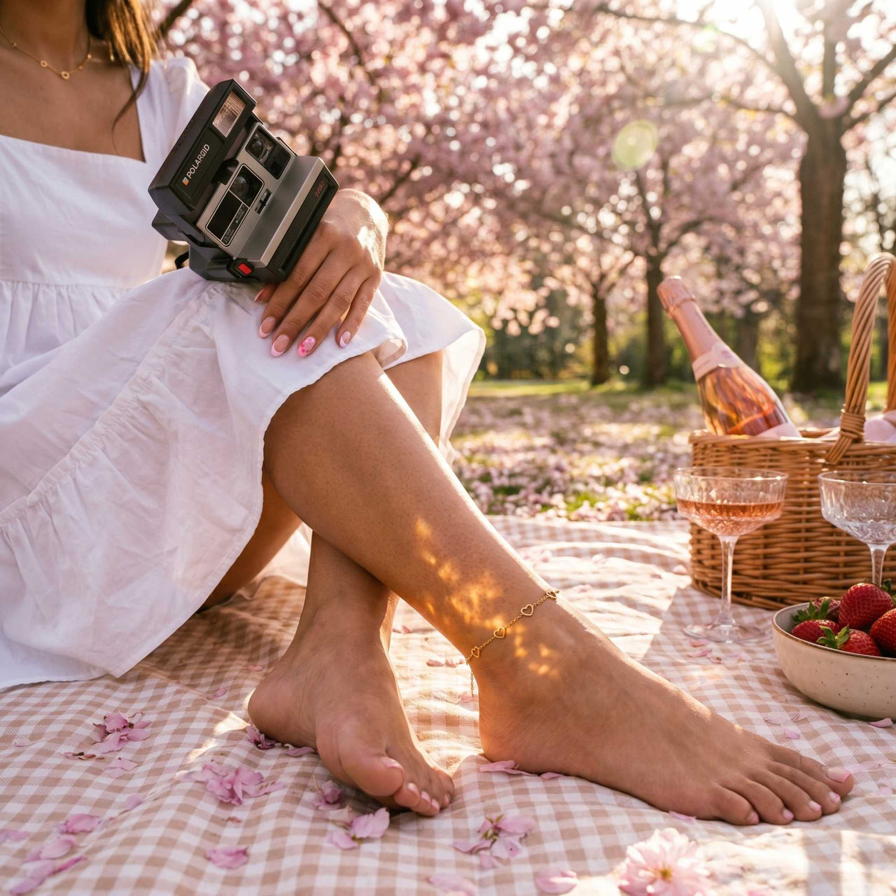 Chaîne de Cheville Cœur Ouvert
