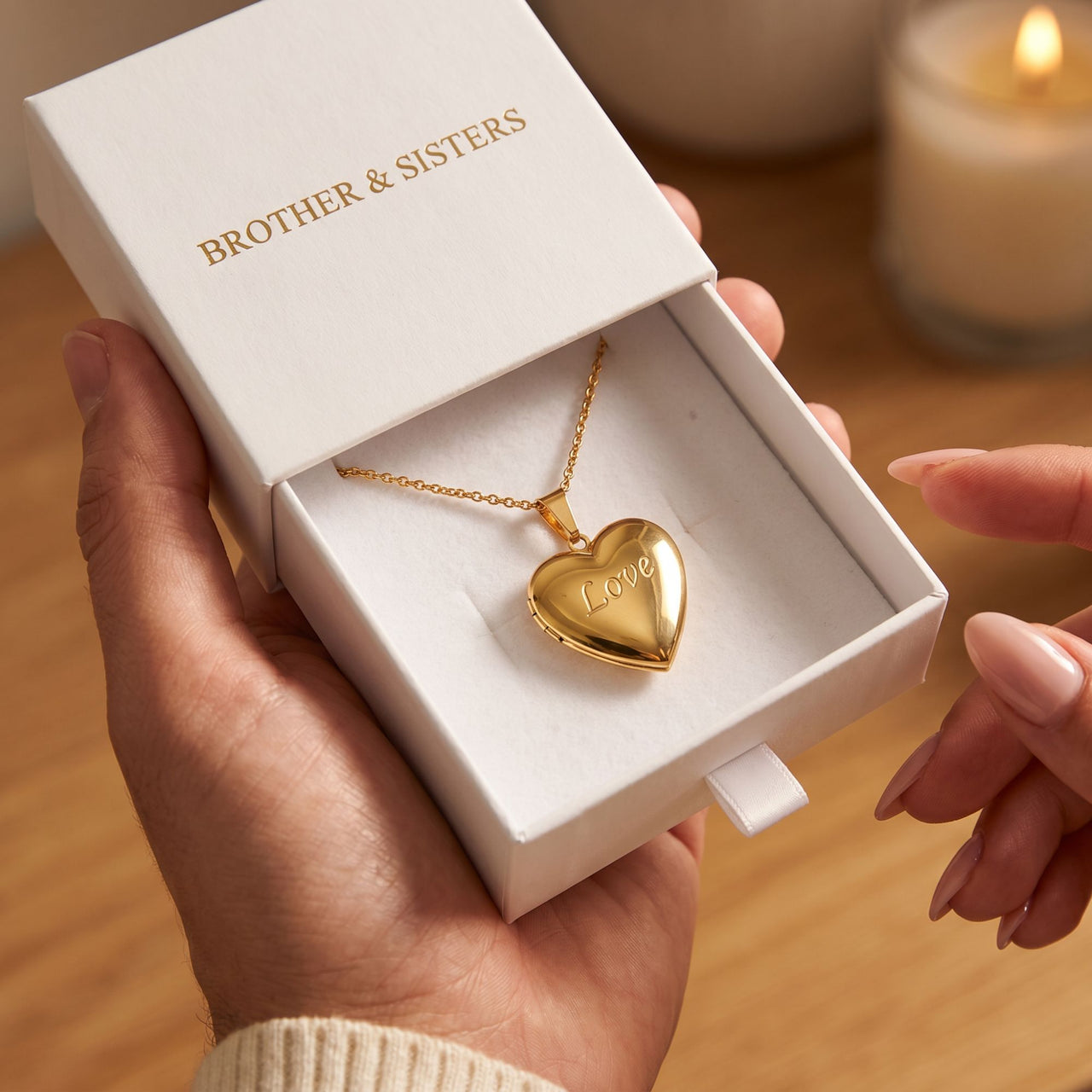 Collier Médaillon Photo Coeur Love