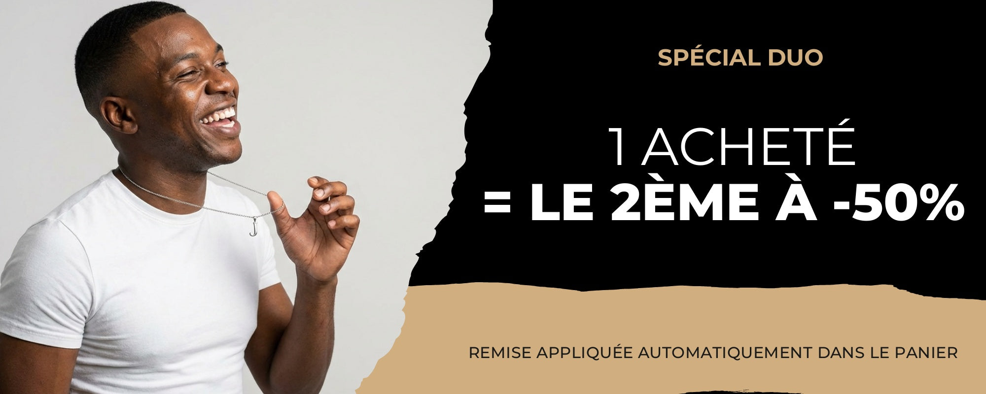 Men Initial Necklace - Offre Duo 1 acheté 2ème à -50%