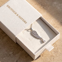 Thumbnail for The silver necklace in the Brother & Sisters gift box | SKU: 42005-silver