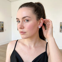 Thumbnail for Boucles d'oreilles fleur — photo portée, geste du quotidien, argent | SKU: 419620-silver