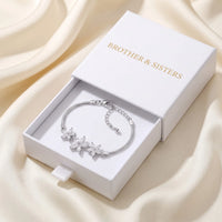 Thumbnail for Bracelet fleurs — dans l'écrin cadeau, argent | SKU: 422177-white-gold-XS-S
