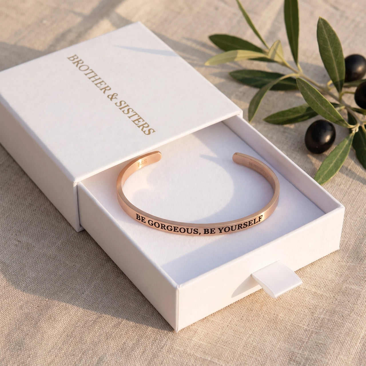 Bracelet confiance en soi — dans l'écrin cadeau, or rose | SKU: bgby-rg