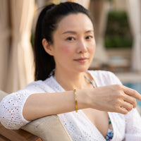 Thumbnail for Mantra bracelet — worn on a relaxed day, gold | SKU: cp-g
