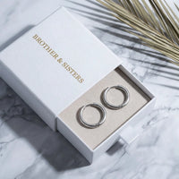 Thumbnail for Everyday Waterproof Hoops in Silver, in the gift box | SKU: 41001-silver