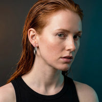 Thumbnail for Everyday Waterproof Hoops in Silver, studio portrait | SKU: 41001-silver