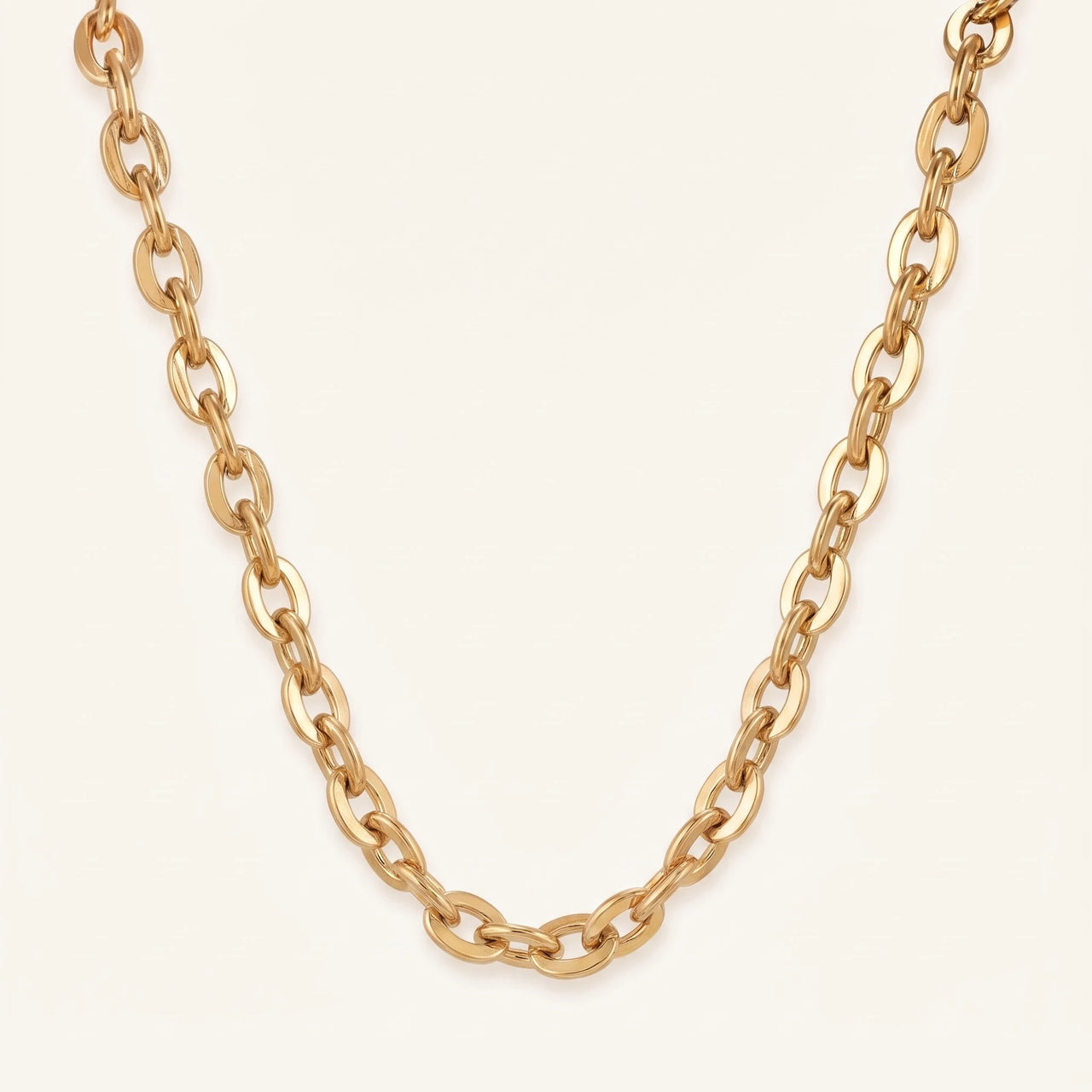 Collier grosse maille — photo produit sur fond blanc, or | SKU: lachaine