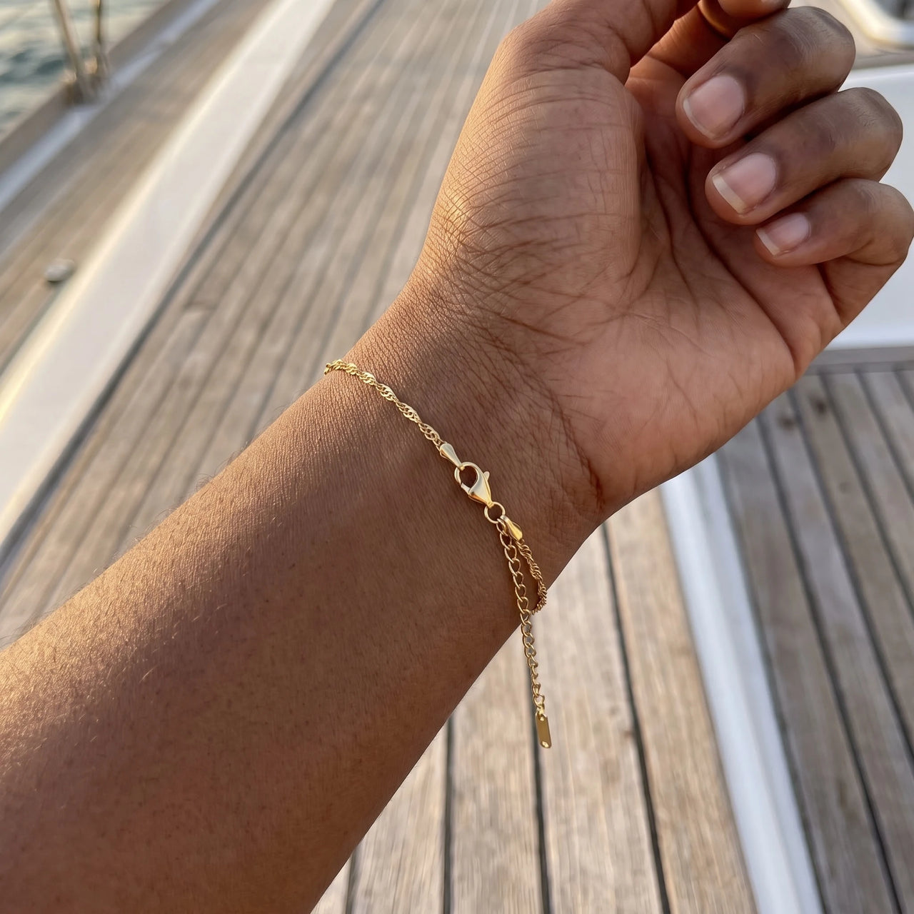 Bracelet chaîne — photo portée, taille réelle, or | SKU: lafinesse