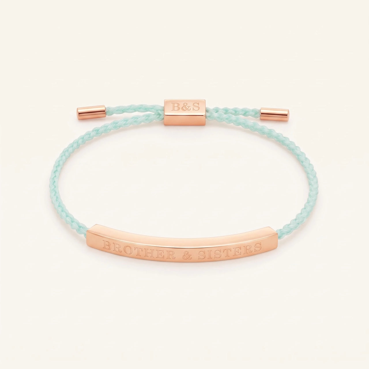 Cord bracelet — product photo on a white background, rose gold | SKU: lamenthe-rg