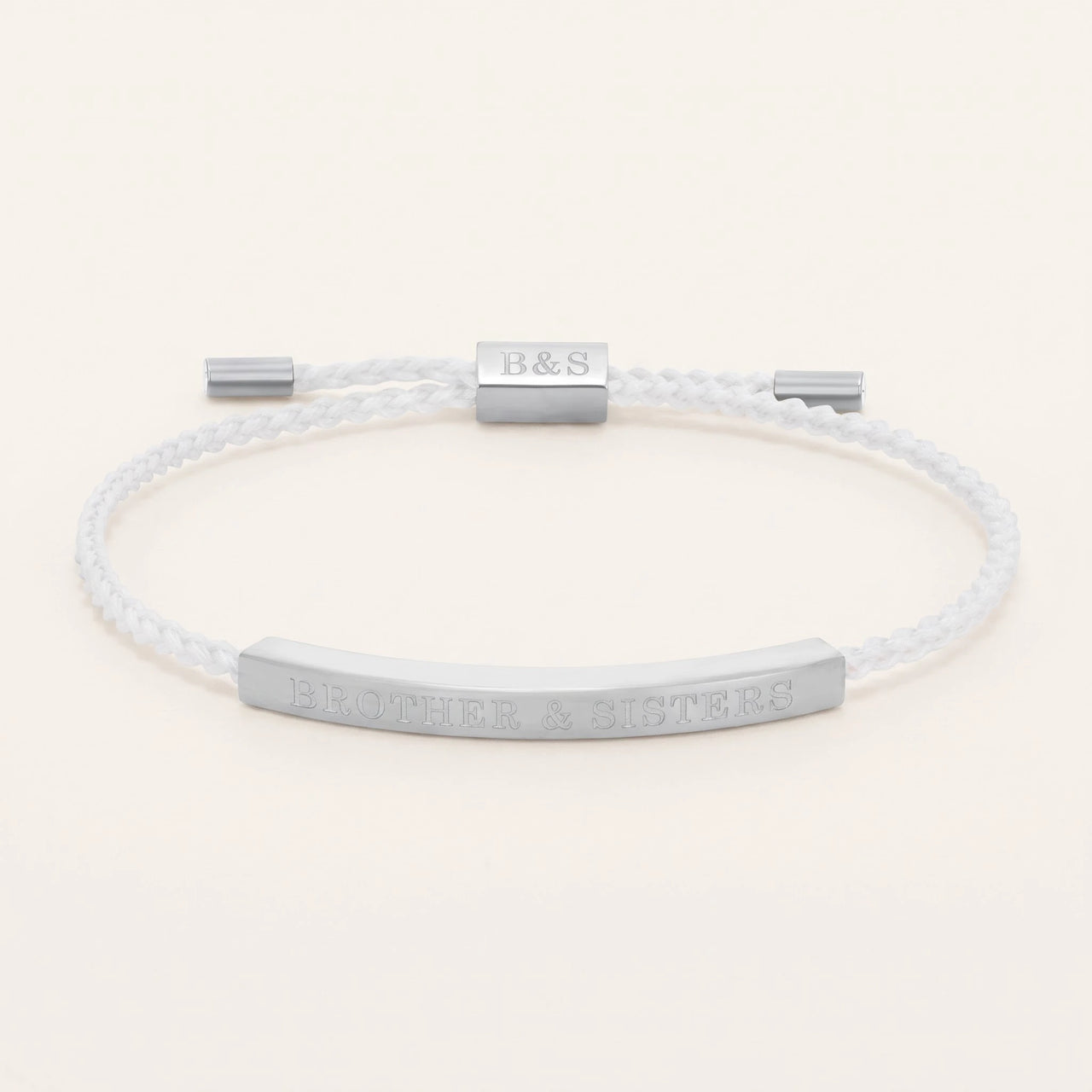 Bracelet cordon femme — photo produit sur fond blanc, argent | SKU: laperle-wg