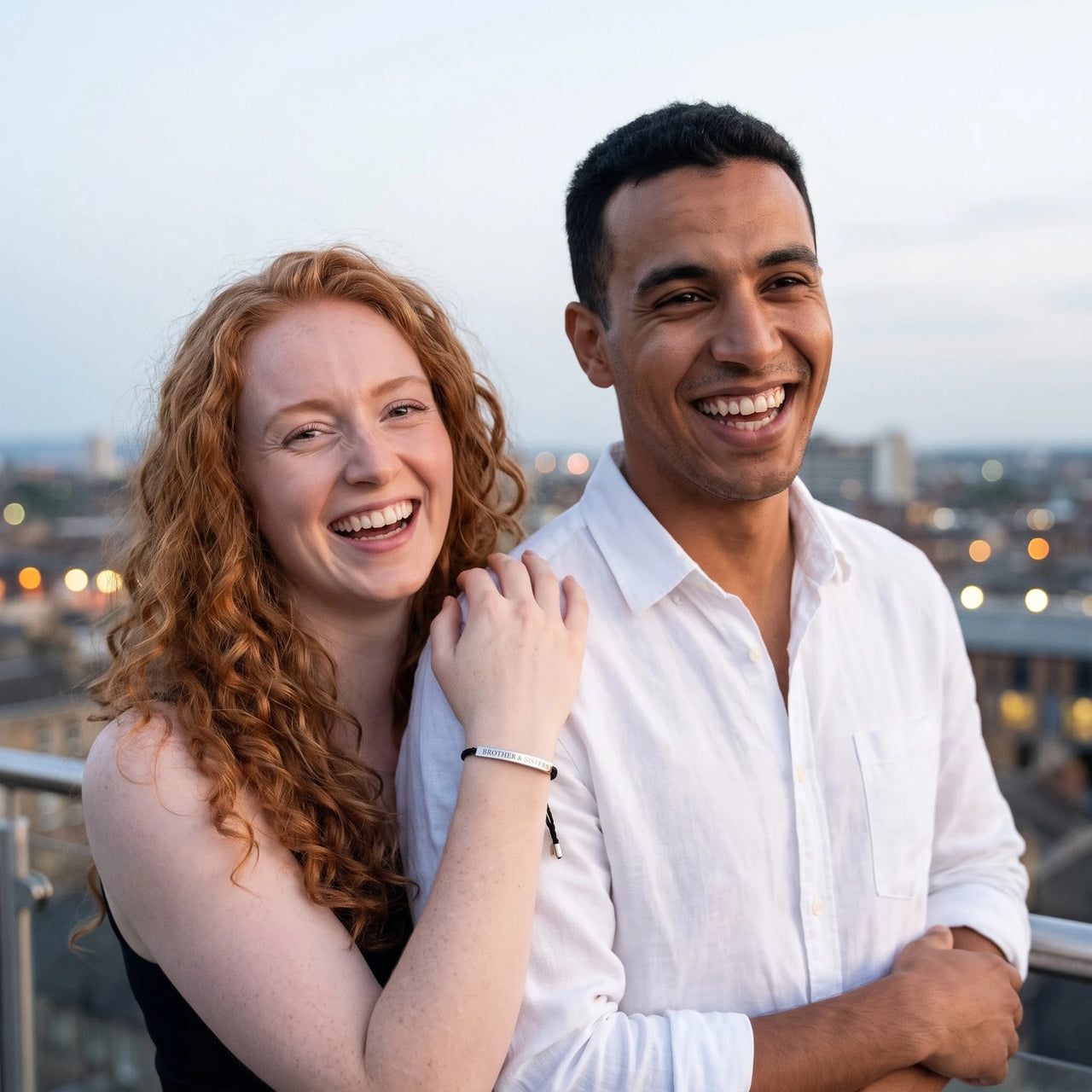 Bracelet noir — photo en couple, argent | SKU: lecaviar-wg