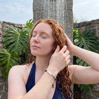 Thumbnail for Bracelet noir — photo portée sous la douche, waterproof, argent | SKU: lecaviar-wg