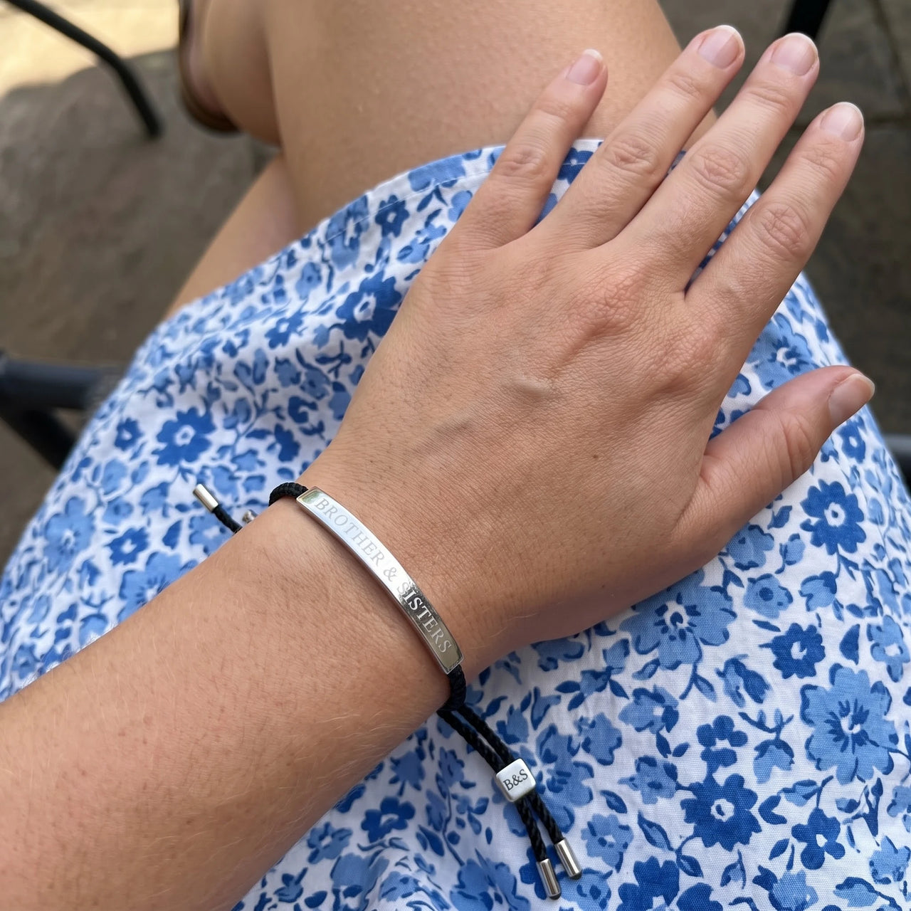 Bracelet tressé — photo portée, taille réelle, argent | SKU: lecaviar-wg