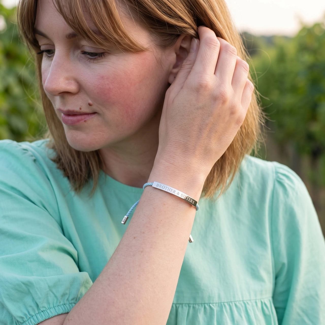 Bracelet couple — photo portée, geste du quotidien, argent | SKU: leciel-wg