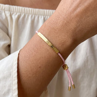 Thumbnail for Bracelet cordon femme — gros plan sur les détails, or | SKU: lecorail-g