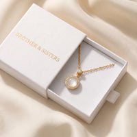 Thumbnail for Collier pierre de lune — dans l'écrin cadeau, or | SKU: lelunaire