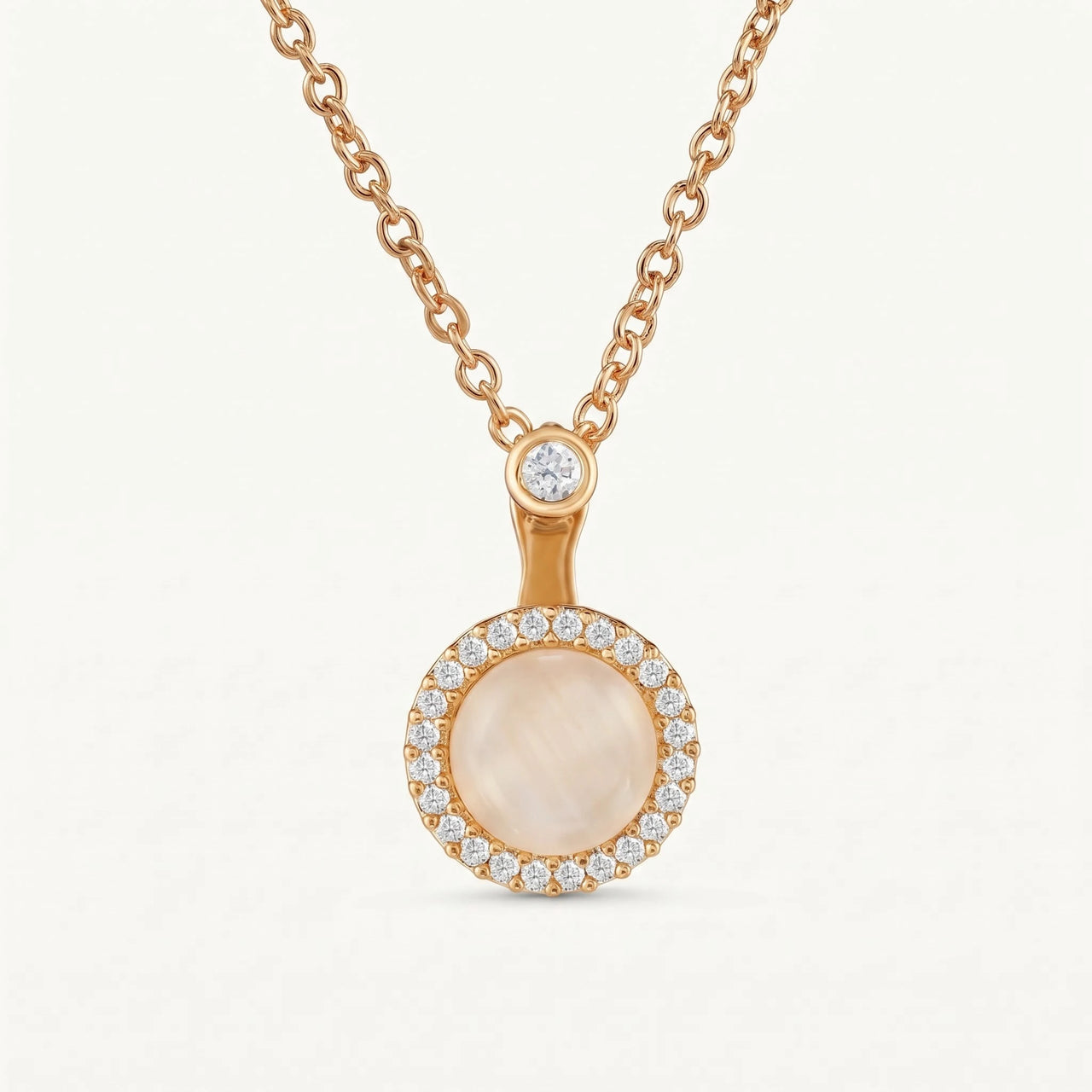 Collier pierre de lune — photo produit sur fond blanc, or | SKU: lelunaire