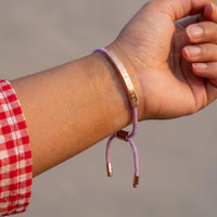 Thumbnail for Bracelet cordon — gros plan sur les détails, or rose | SKU: lemauve-rg