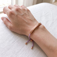 Thumbnail for Bracelet violet — photo portée, taille réelle, or rose | SKU: lemauve-rg