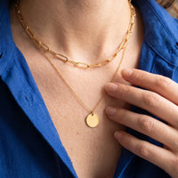 Thumbnail for Collier double rang — gros plan sur les détails, or | SKU: le-tendance-g